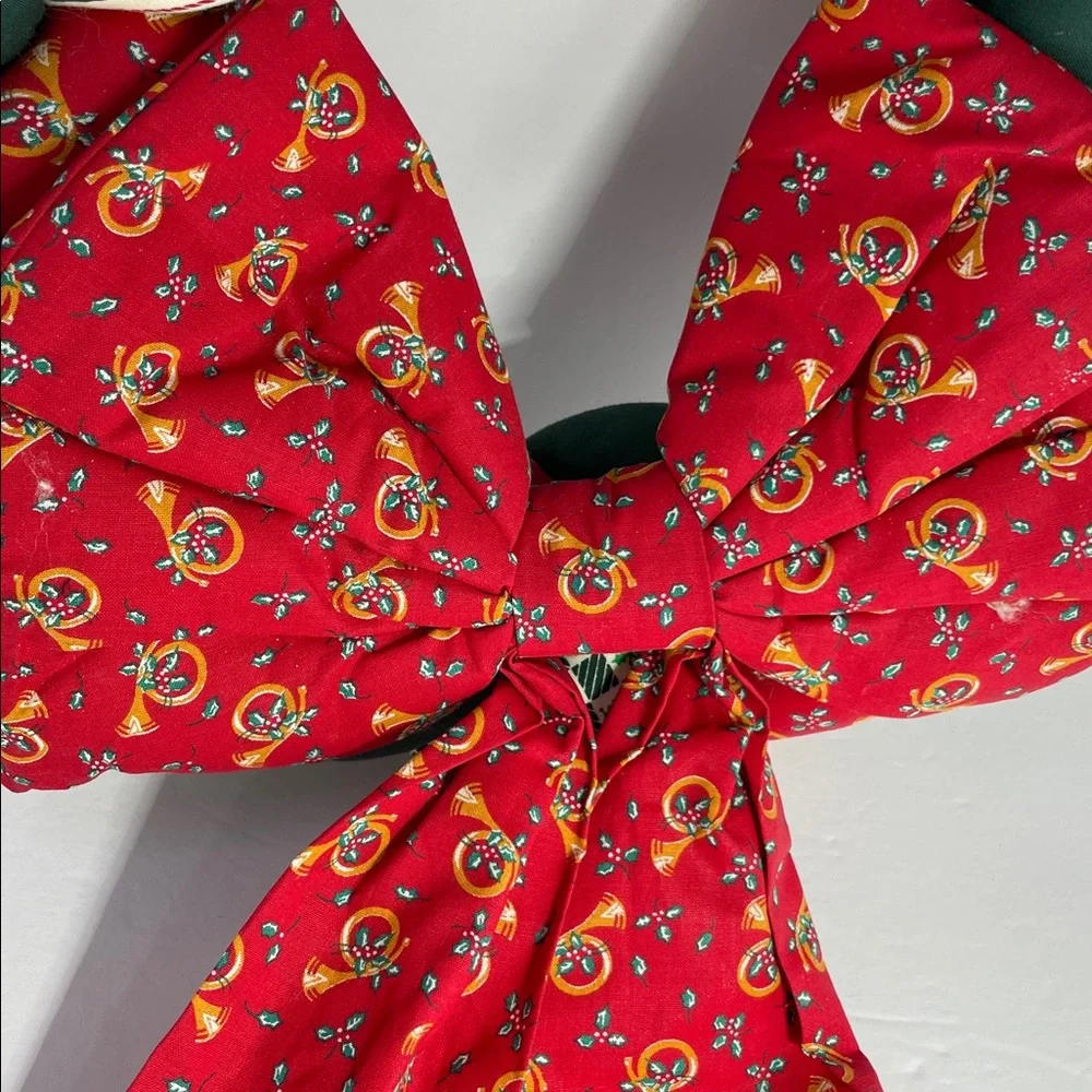 Christmas Red and Green Braided Fabric Wreath